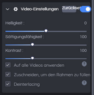 Videoeinstellungen anpassen