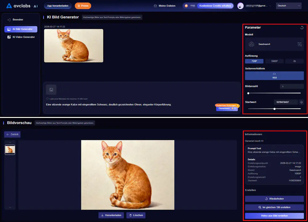 AVCLabs KI Bild Generator Online