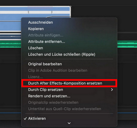 Durch After Effects-Komposition ersetzen