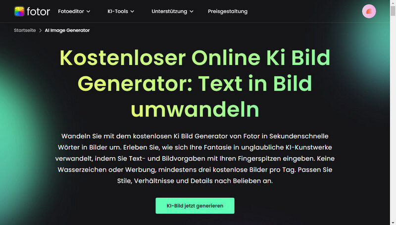 Fotor KI Bild Generator