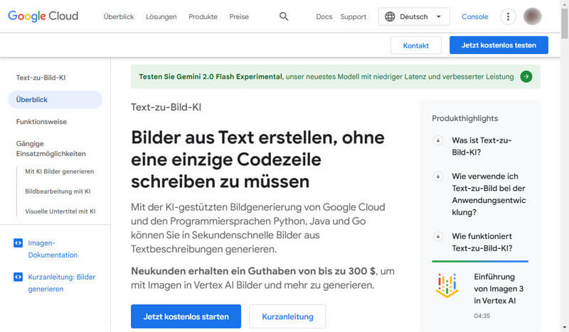 Google Cloud Text-zu-Bild-KI