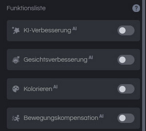 KI-Funktion auswählen