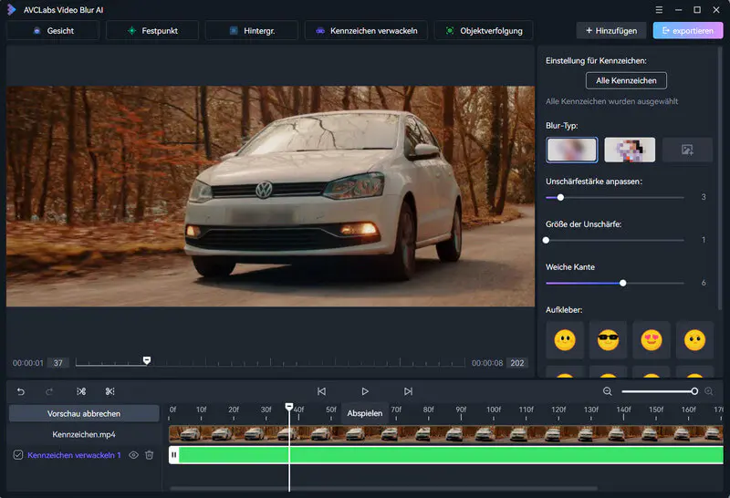 Kennzeichen im Video automatisch unkenntlich machen