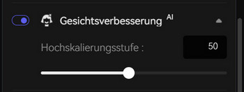 Stärke der Gesichtsverbessrung anpassen