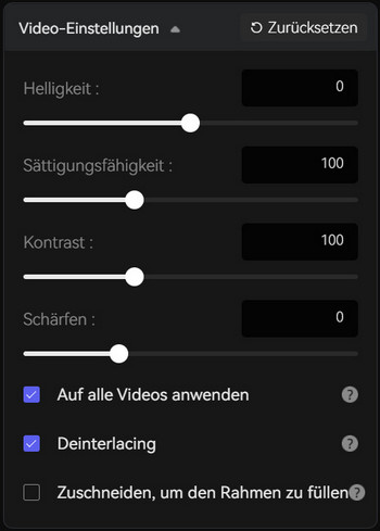 Video-Einstellungen